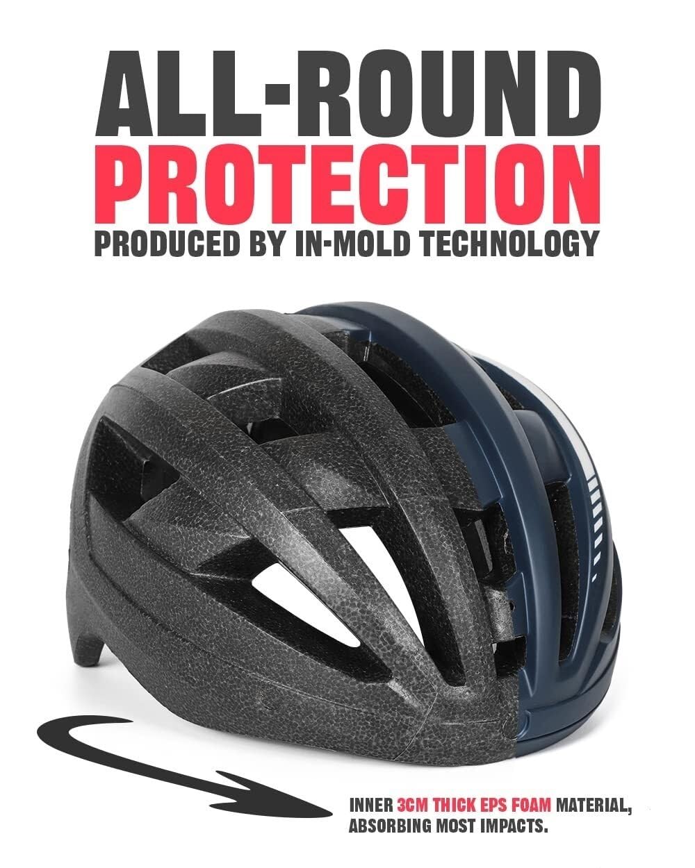 Kask rowerowy ze światłem LED, zdejmowany wizjer magnetyczny, kask rowerowy górski, regulowany rozmiar, do jazdy na rowerze