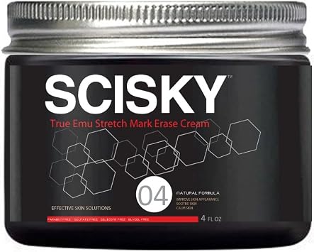 Emu Stretch Mark Eraser Cream Reduce Appearance on Butt, Hips, Belly, Arms, Thighs