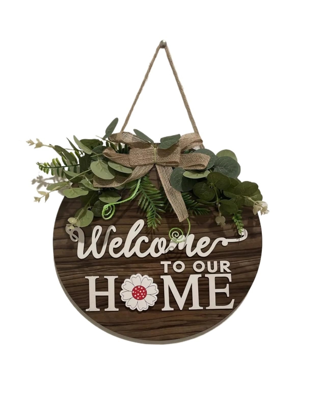 Front Door Wreath Welcome Sign Wooden Board Round Wreath Hanging Seasonal Welcome To Our Home Sign Front Door Sign Interchangeable Pendants