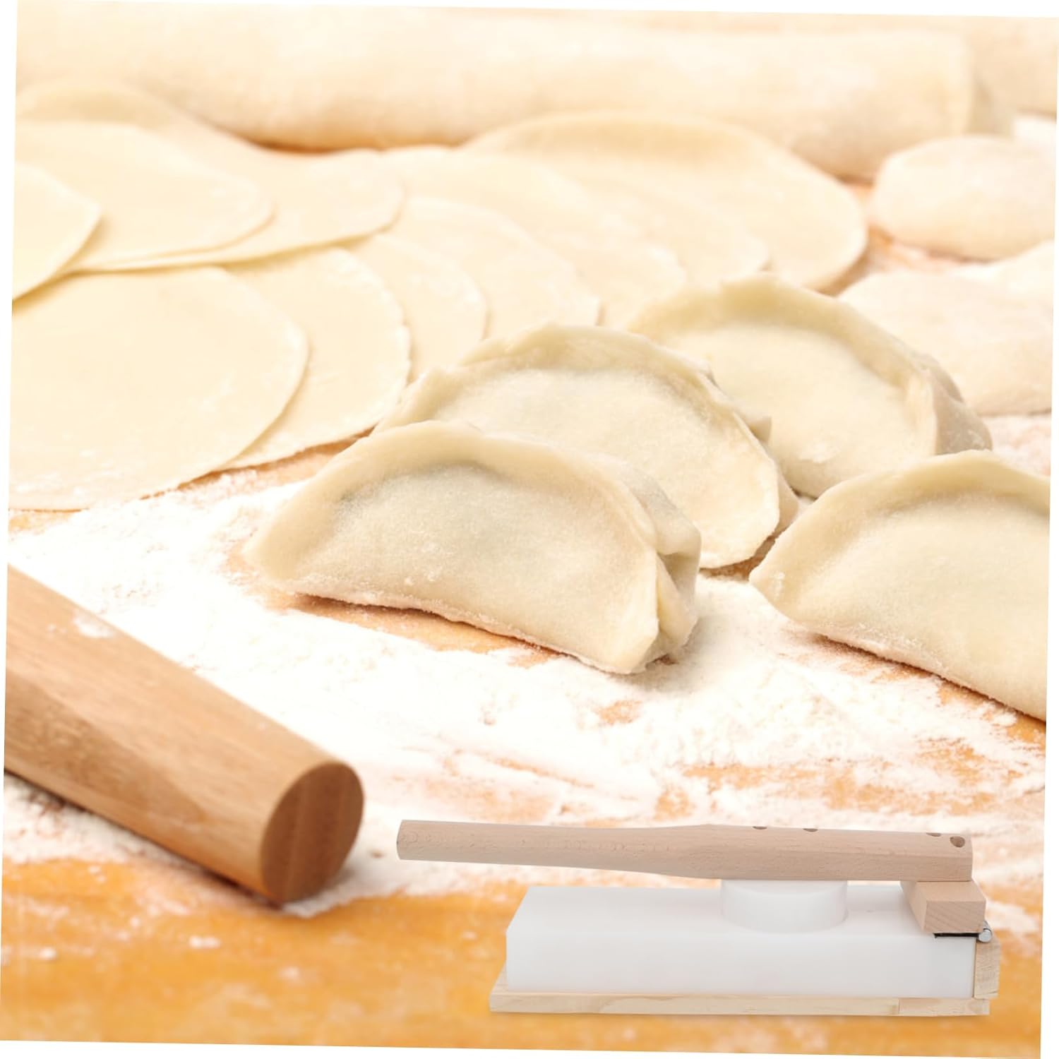 Large Stainless Steel Dumpling Maker, Dumpling Mold for Empanada, DumplingDumpling Skin Wrapper Wonton Maker Cake Skin Pressing Tool Multi-Functional Dough Presser 1PC