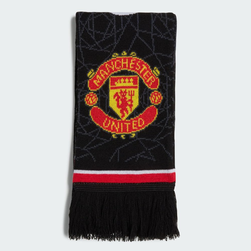 adidas Sciarpa per fan Real Madrid, FC Bayern, FC Arsenal, Juventus, Manchester United, tessuto a maglia morbido, con frange classiche