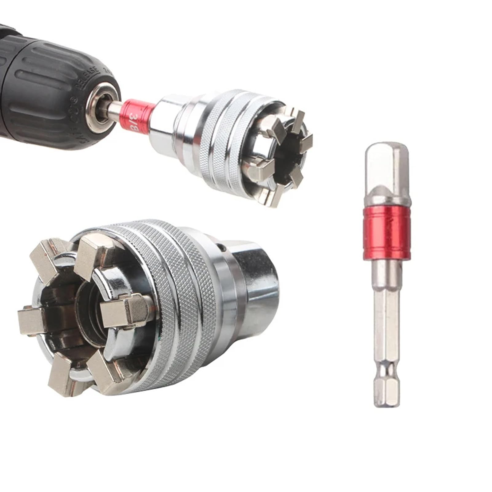 yuentoen Adjustable Universal Socket Wrench, Multifunctional Sleeve, Multi-Function 10mm-19mm Universal Maintenance Socket for 3/8" Drive Ratchet Torque Wrench and Power Drill