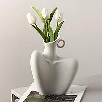 Romehaha Collarbone Ceramic Vase 8.27" - Clavicle Bone Shaped Flower Holder, Modern Minimalist Sculptural Art for Home Decor