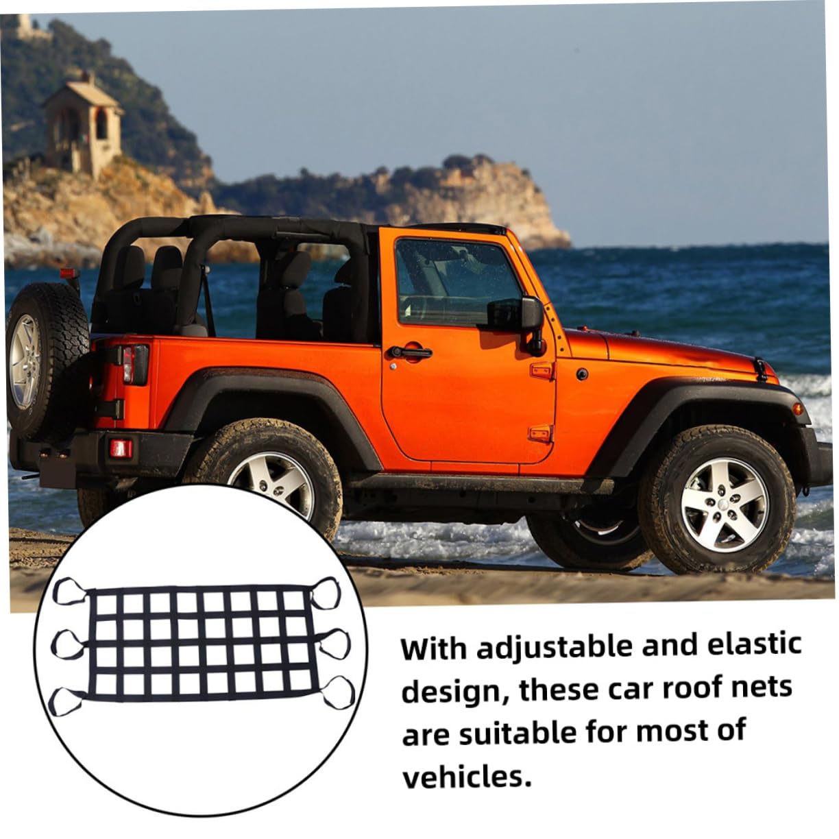 Zerodeko 2 Pièces Filet à Bagages Élastique pour Toit De Voiture Filet De Rangement Nylon Lot de De Voiture