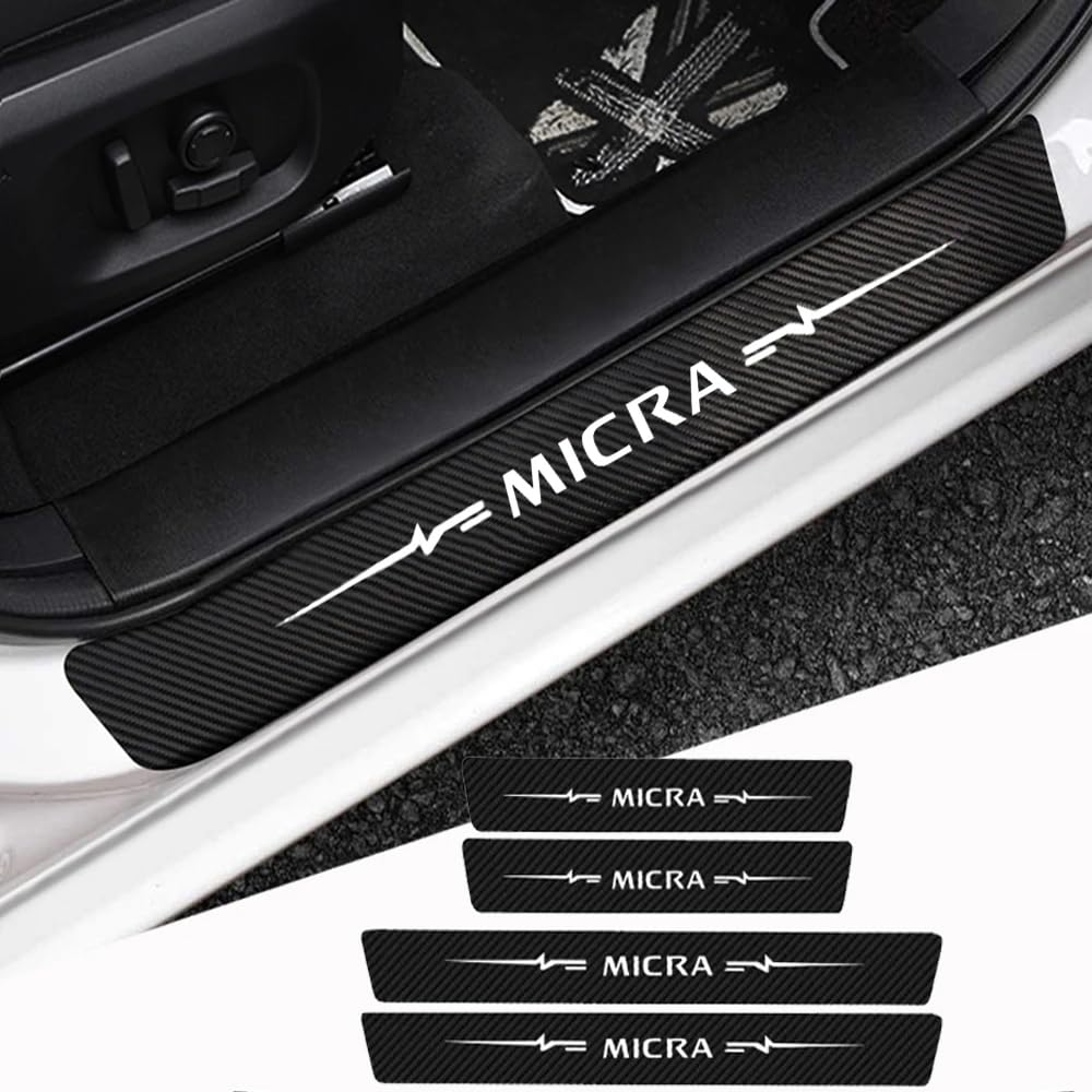Protezioni Davanzale Portiera Per Nissan Micra K12 2003-2010 - 4 Pezzi In Acciaio Inox, Anti Graffio, Facili Da Installare