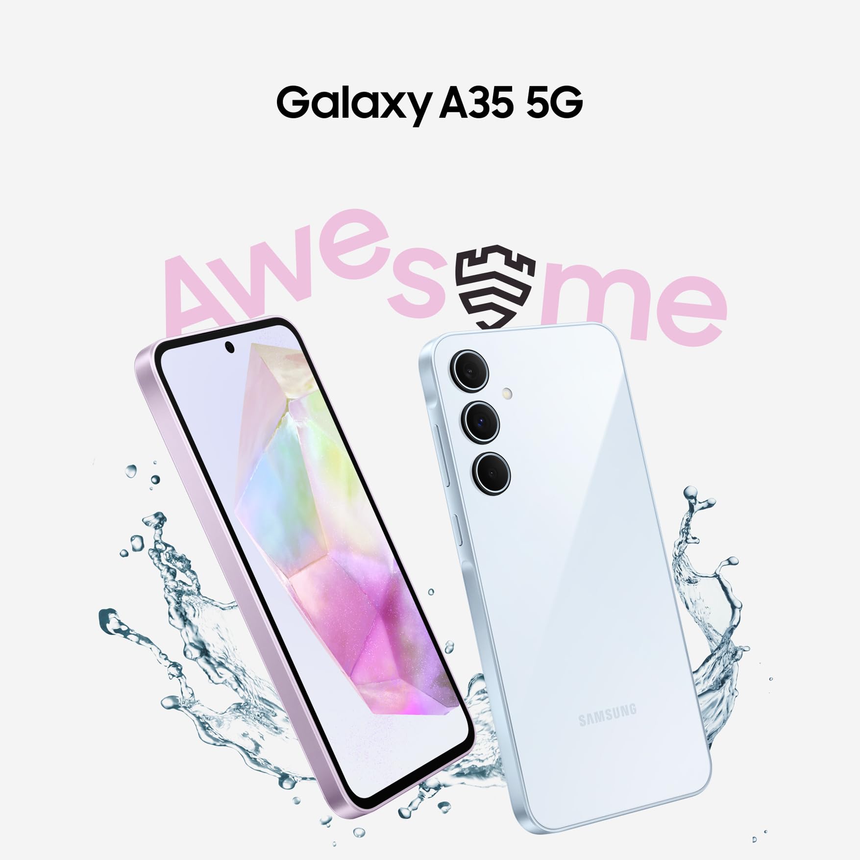 Samsung Galaxy A35 5G, Smartphone Android, 128 Go, Chargeur Secteur Rapide 25W Inclus [Exclusivité Amazon], Smartphone déverrouillé, Lilas, Version FR