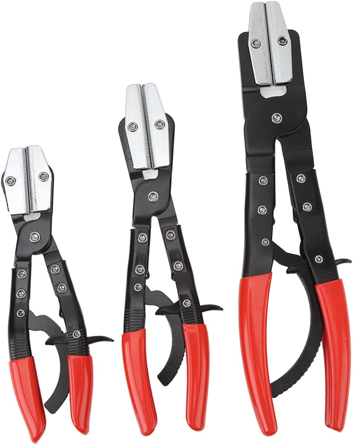 3Pcs Hose Clamp Line Pliers Set, Adjustable Hose Pinch Off Pliers with Anti Slip Handle for Automobile Radiator Coolant Fuel Lines, 8in 10in 12in Metal Tube Pincher Tool