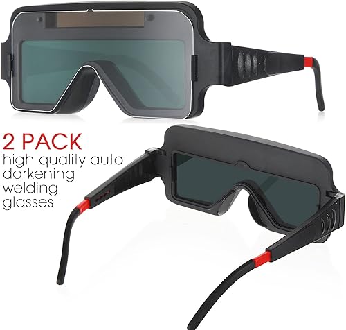 Miniatura 2 de Leumoi 2 gafas de soldadura de oscurecimiento automático, gafas de soldadura alimentadas por energía solar, 2 sensores, de seguridad, atenuación