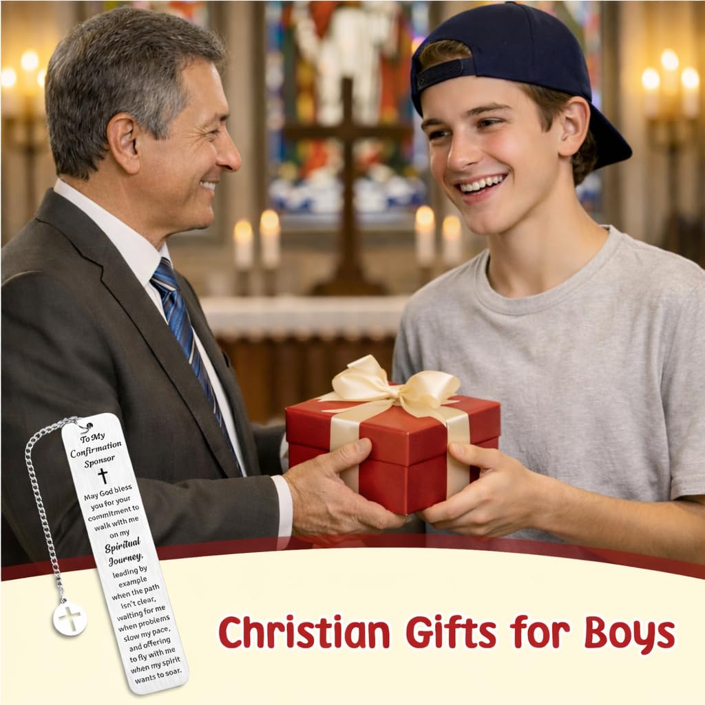 Confirmation Sponsor Gifts for Women Men Confirmation Decorations Christian Confirmation Bookmark Baptism Gifts Confirmation Gifts for Teenage Boys Girls Catholic Confirmation Sponsor Appreciation