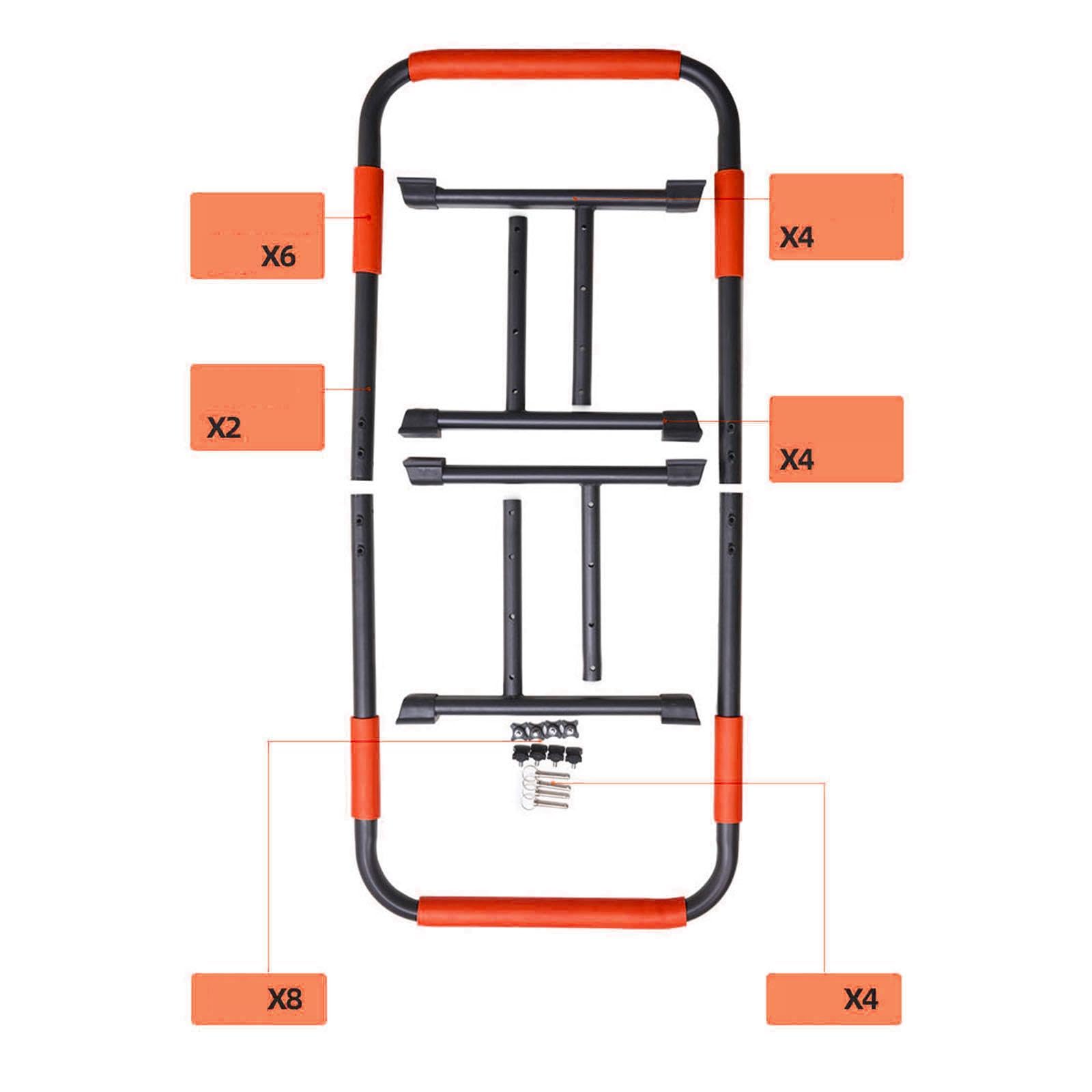 Vaveren Dip Stand Station Dip Bar Multifunctional Gymnastics Bar Heavy Duty Parallel Height Adjustable for Exercise Calisthenics, Black Red