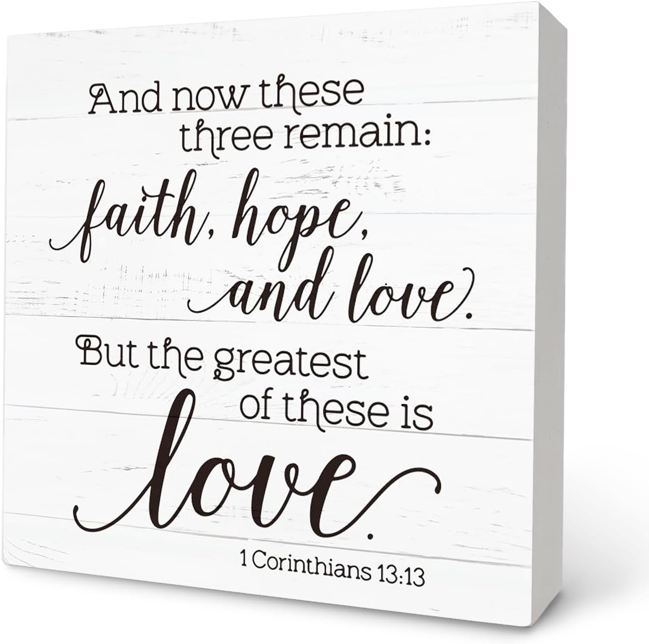Knibeo Christian Wooden Signs,Christian Decor,Bible Verse Decor 1 Corinthians 1313