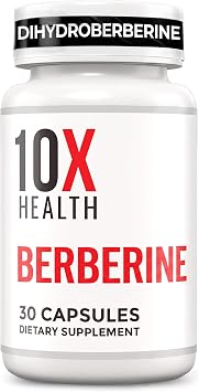 10X Health Berberine, Dihydroberberine Supplement DHB 500 mg, 30 Capsules