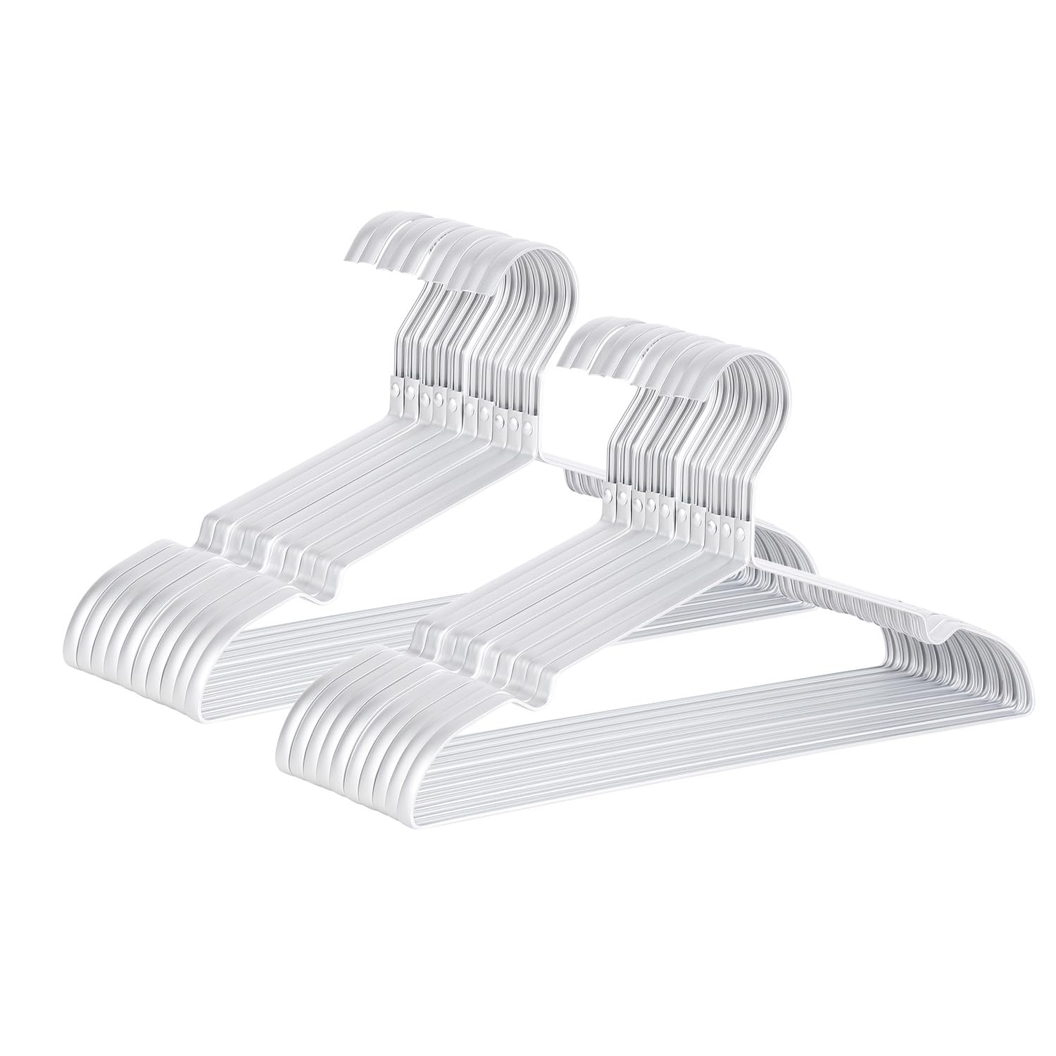 Jetdio 16.3" Premium Aluminum Coat Hangers, Extra Smooth & Durable Metal Shirt Dress Hanger, Light & Sturdy Metal Rack for Jacket Trouser Pant Slack,