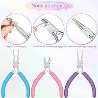 Vista 7 de Alicates para la Fabricación de Joyas, Juego de Alicates de Joyería Shynek Incluye Alicates de Punta de Aguja, Alicates de Punta Redonda