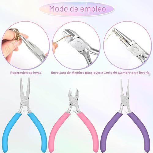 Miniatura 7 de Alicates para la Fabricación de Joyas, Juego de Alicates de Joyería Shynek Incluye Alicates de Punta de Aguja, Alicates de Punta Redonda