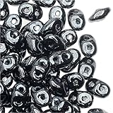 Czech Glass Super Duo 2-Hole Seed Beads 5.5x3.5mm Hematite (8 Grams)