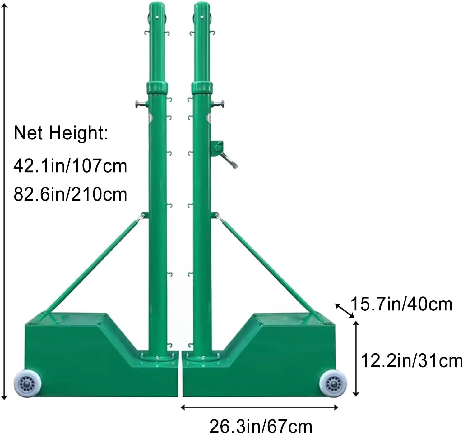 Adjustable Badminton Net, Volleyball Net with Wheeled Weighted Base and Net, Badminton Sets for Backyards, Stadium Training