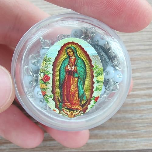 Miniatura 4 de Rosario de bautismo de primera comunión blanco (12) PCS – Nuestra Señora de Guadalupe 5 Decdes/Recuerdos para Primera Comunión/Bautizo/Bautizo Niña