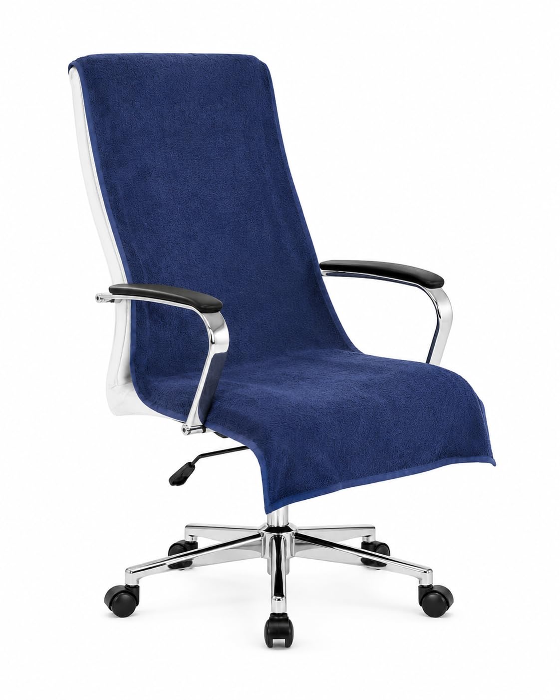 Shree Shyam Cotton Solid Luxury Office Chair Towel with Tie Knots 500 GSM (Blue)