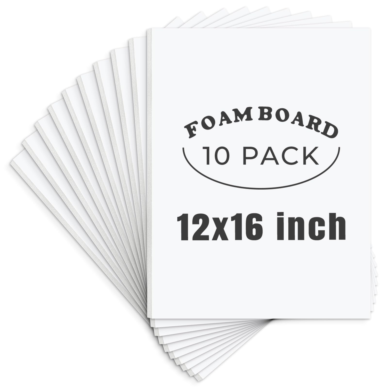 AUEAR, 10 Pack 12x16 White Foam Boards, Foam Core Poster Board for Display, Mounting, Print, Presentation and Projects, 1/8'' Thick