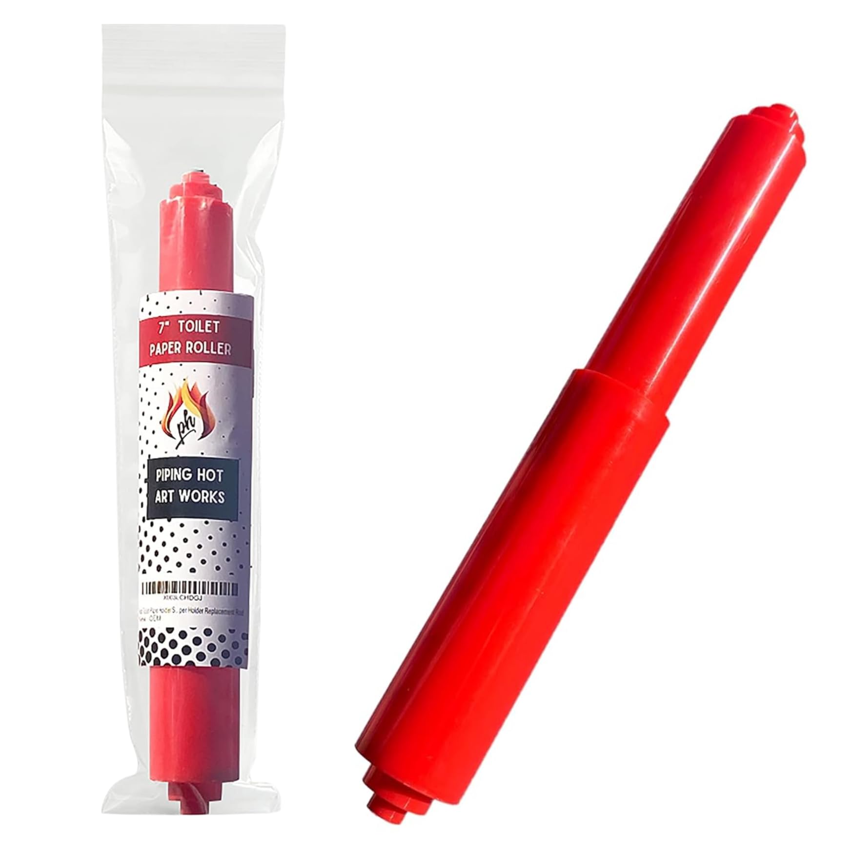 Soporte de papel higiénico rojo para barra de resorte, reemplazo de rodillo de papel higiénico, barra de repuesto estándar y de 7 pulgadas