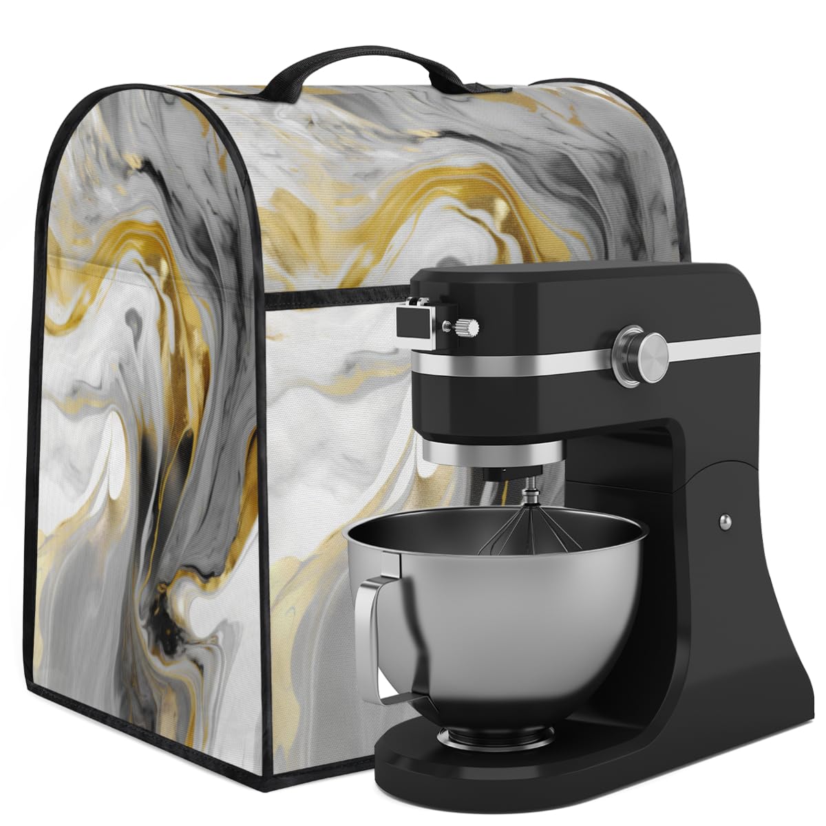 Coffee Maker Cover Marble Pattern Kitchen Appliance Covers Small Appliance Covers Blender Cover Juicer Cover Dust Covers for Kitchen Appliances with Top Handle and Pockets,Washable,B370