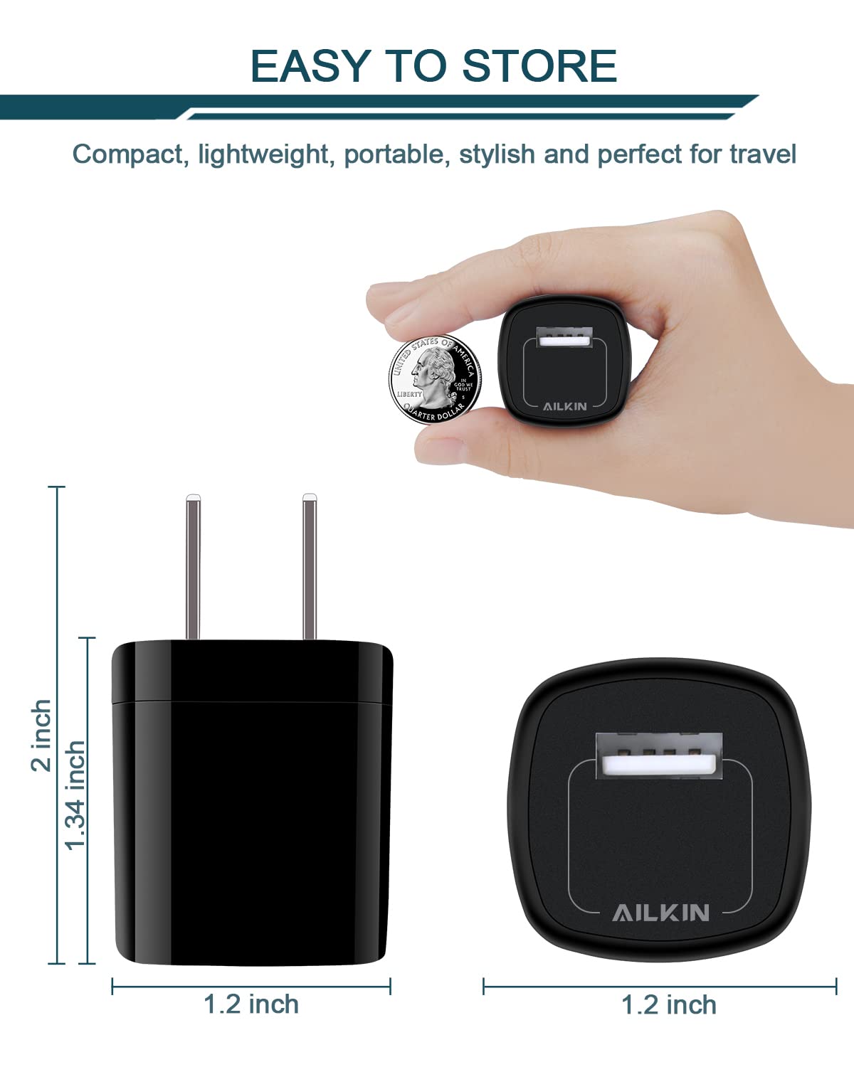 [Paquete de 5/1 puerto] Adaptador de cargador de CA USB, enchufe de pared de carga rápida, caja de alimentación para iPhone 14, 13, 15, 16 Pro Max/Mini SE X XR XS, iPad, Samsung S25 S24 S23 S22