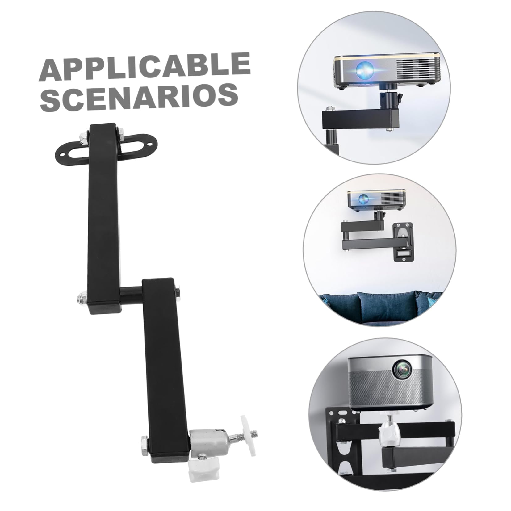 SHINEOFI 360grado Supporto Per Proiettore Pieghevole Parete Con Rotazione Regolabile Di Gradi in Lega Di Alluminio Per Montaggio Soffitto o Parete Per Home Theater