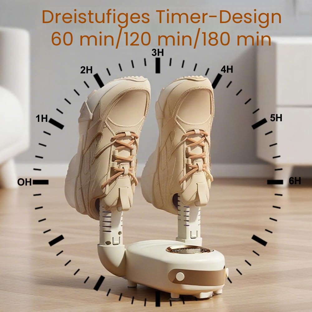 Boxhandschuhtrockner – Schuhtrockner Elektrisch mit UV-Sterilisation, 360° Wärmezirkulation Geruchsbeseitigung,mit 3-stufige Zeitschaltung, Faltbar und Platzsparend für Zuhause und Reisen -EU-Stecker