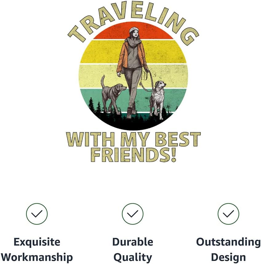 Traveling with My Best Friends Dog Shirt with Hoodie - Dog Print Dog Hoodie - Graphic Dog Clothing - Pink White, L