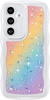 Vista 24 de ZTOFERA Funda protectora para Samsung Galaxy A14 4G/5G de 6.6", ondulada, con brillantina de estrella, poliuretano termoplástico transparente, suave