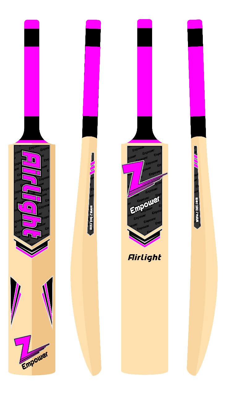 ZBAT Airlight Tennis Cricket Bat. Lightest Kashmir Willow Bat