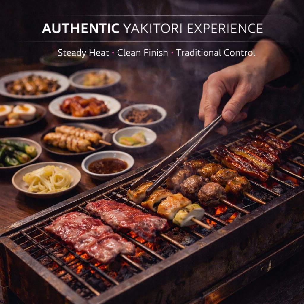 Premium Binchotan All-Natural Hardwood Charcoal – Century-Old Kiln Carbonized Techniques – Smokeless, Long-Lasting, High Heat, Low Ash – Ideal for Japanese Style Yakitori & Outdoor BBQ (11, Pounds)