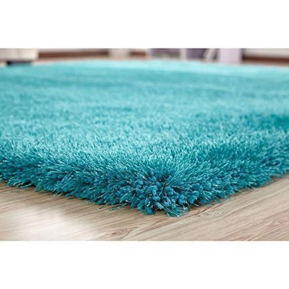 Home Collection of Shaggy Rugs Traditional Superfine Polyester Carpet Collections and Hand Made Carpet with 2 inch Pile and Hand Made |Terquish| |5 X 7 FEET|