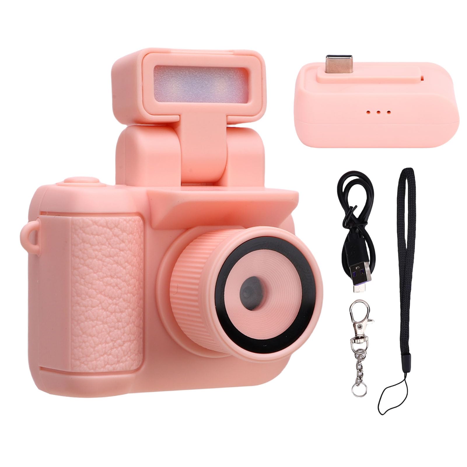 Jectse Tiny Portable Small Camera, 1080P HD Display Thumb Sized Camera Keychain with 32GB Memory Card Built in Flash, Ideal for Social Media Sharing or Printing (Pinkish)-image-41