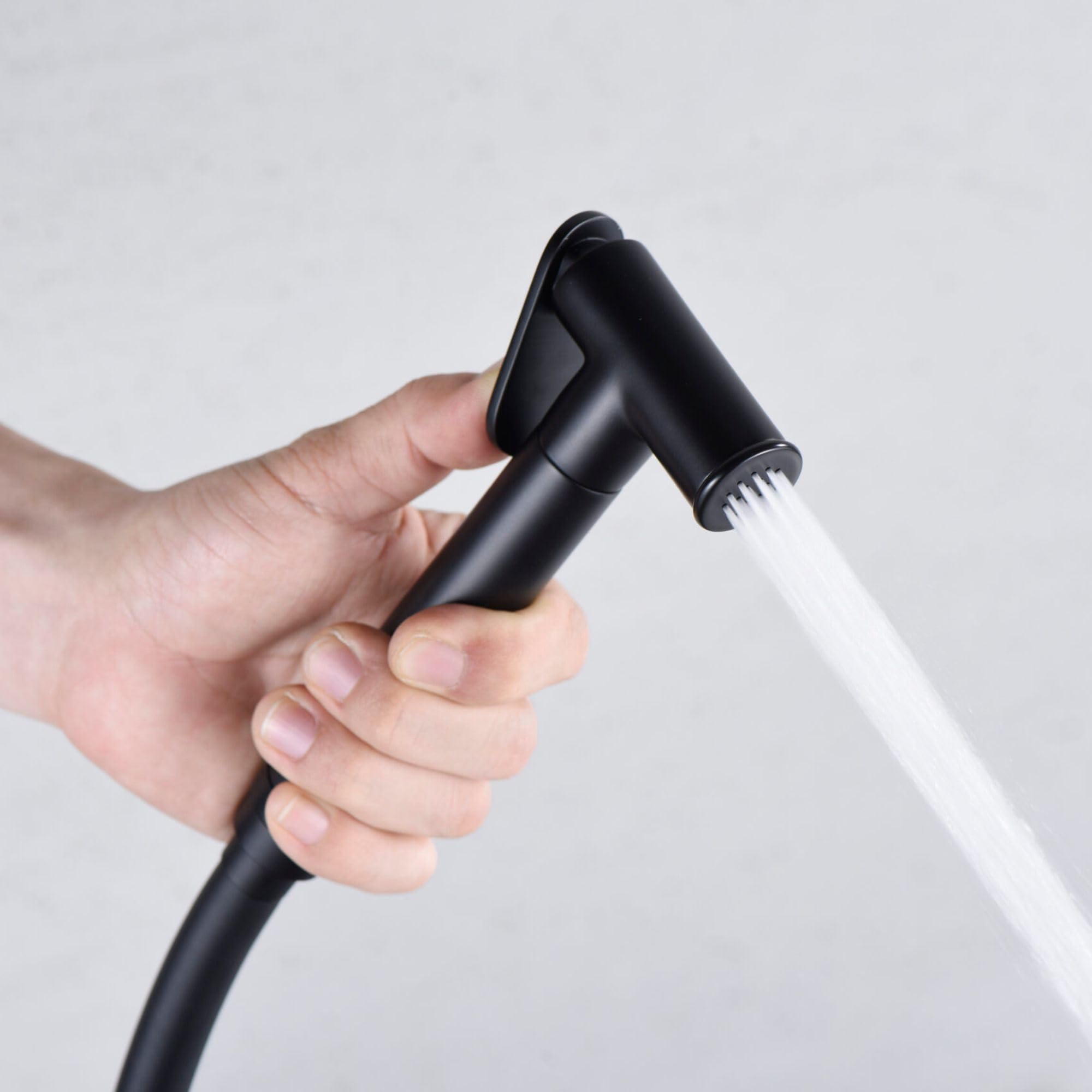 IMEX - Ducha Bidet Agua Fría y Caliente Color Negro Mate | Grifo Bidet Empotrado para WC | Ducha Higiénica Monomando para Inodoro | Grifería Sustituto de Bidé | Serie Munich