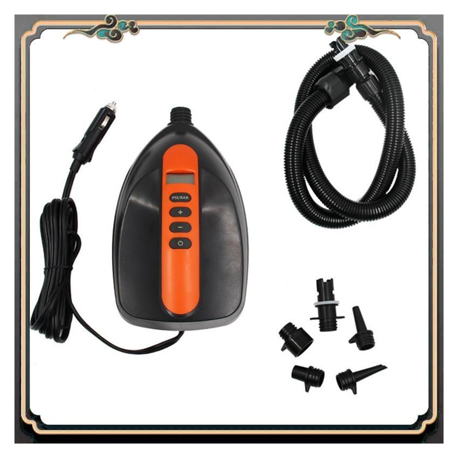Inflador Electrico, Inflador eléctrico premium de 12 V for vehículos, bomba de alta presión for tablas de surf y botes inflables.