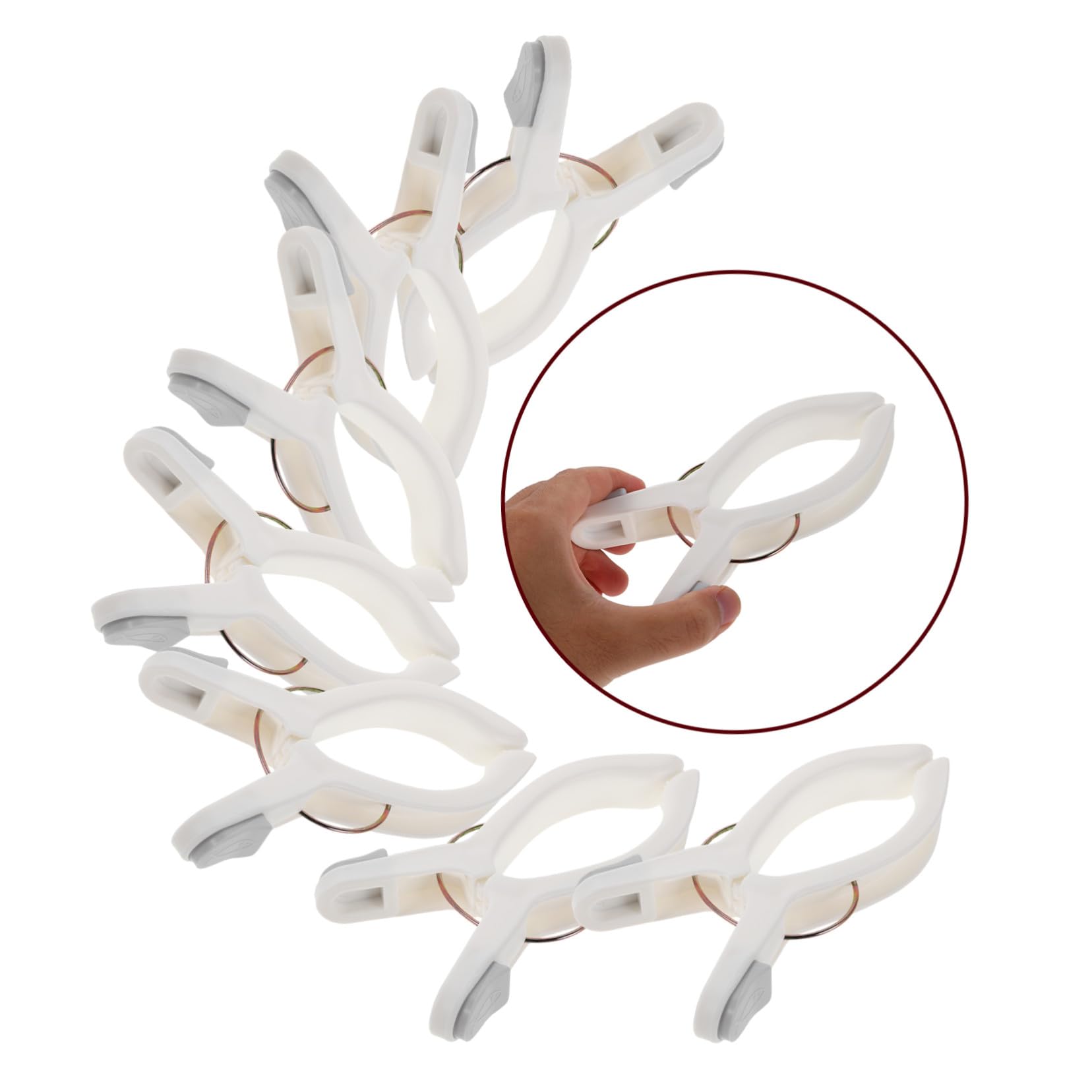 8 Piezas Clips para Ropa de Plástico Antideslizantes Pinzas Multifuncionales para Fijar Edredones Sábanas y Cortinas Resistentes al Viento Sujetadores para Secado Exterior