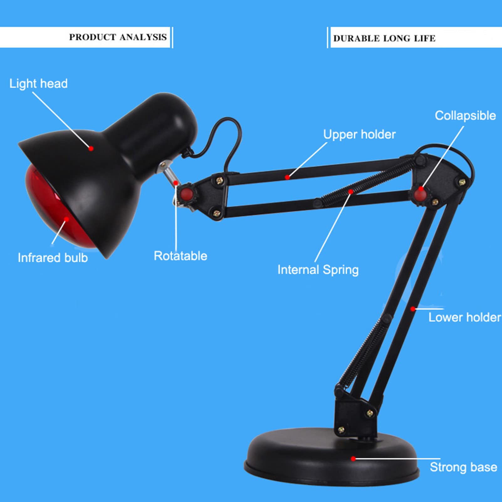 RSGK Masaje De Terapia De Luz Portátil, Fisioterapia De Lámpara De Masaje De Calefacción, para Dolor De Cuello Corporal, Artritis, Lámpara De Calor Muscular, Dolor De Espalda Articular
