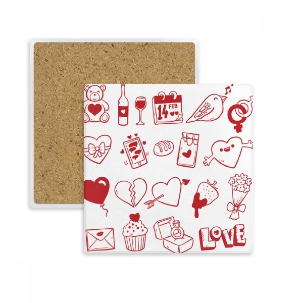 Dessous de verre absorbant motif cœur Saint-Valentin : fini les traces sur vos tables