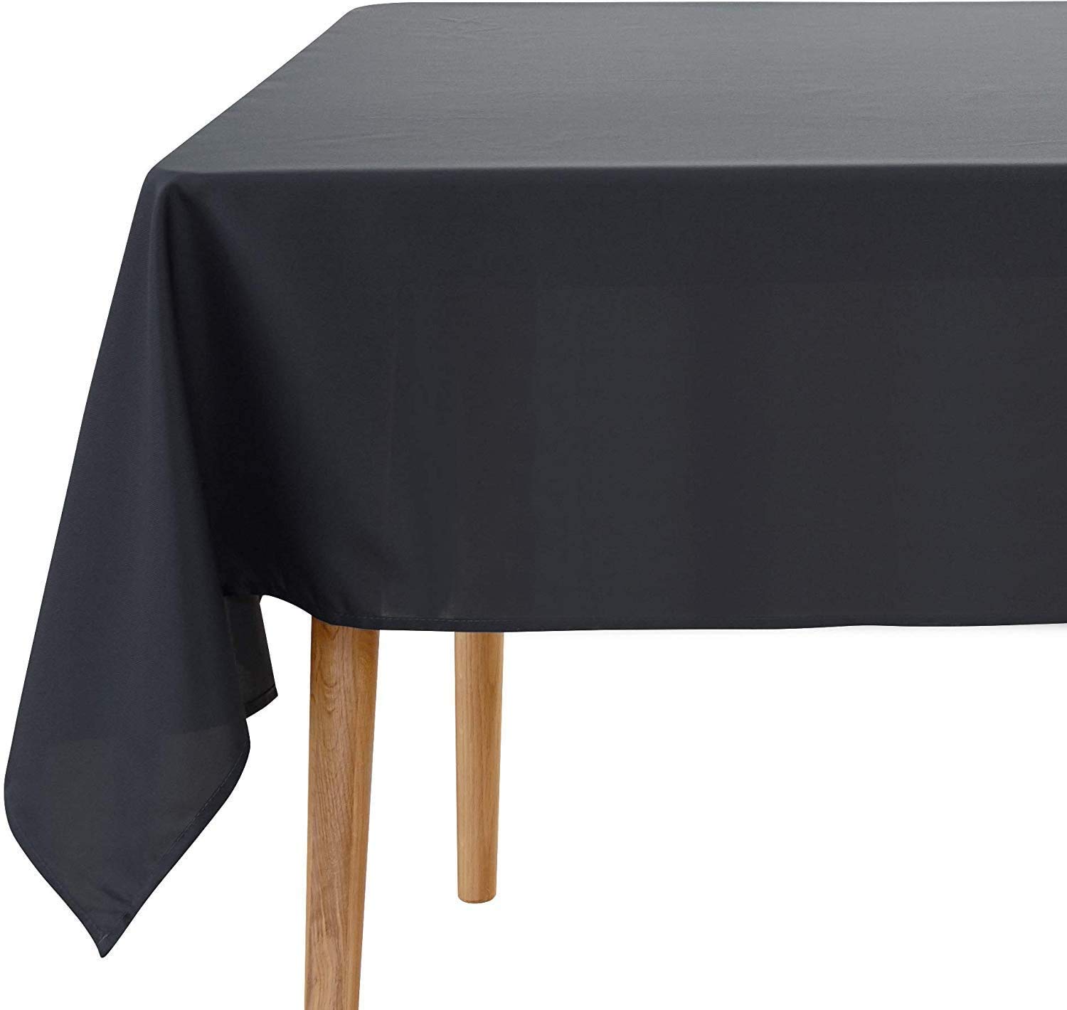 MOOORE Home Tablecloth Polyester Fabric Water Resistant Decorative Wipeable Table Cover for Coffee Table 52 x 70 Inch (132x178cm) Grey