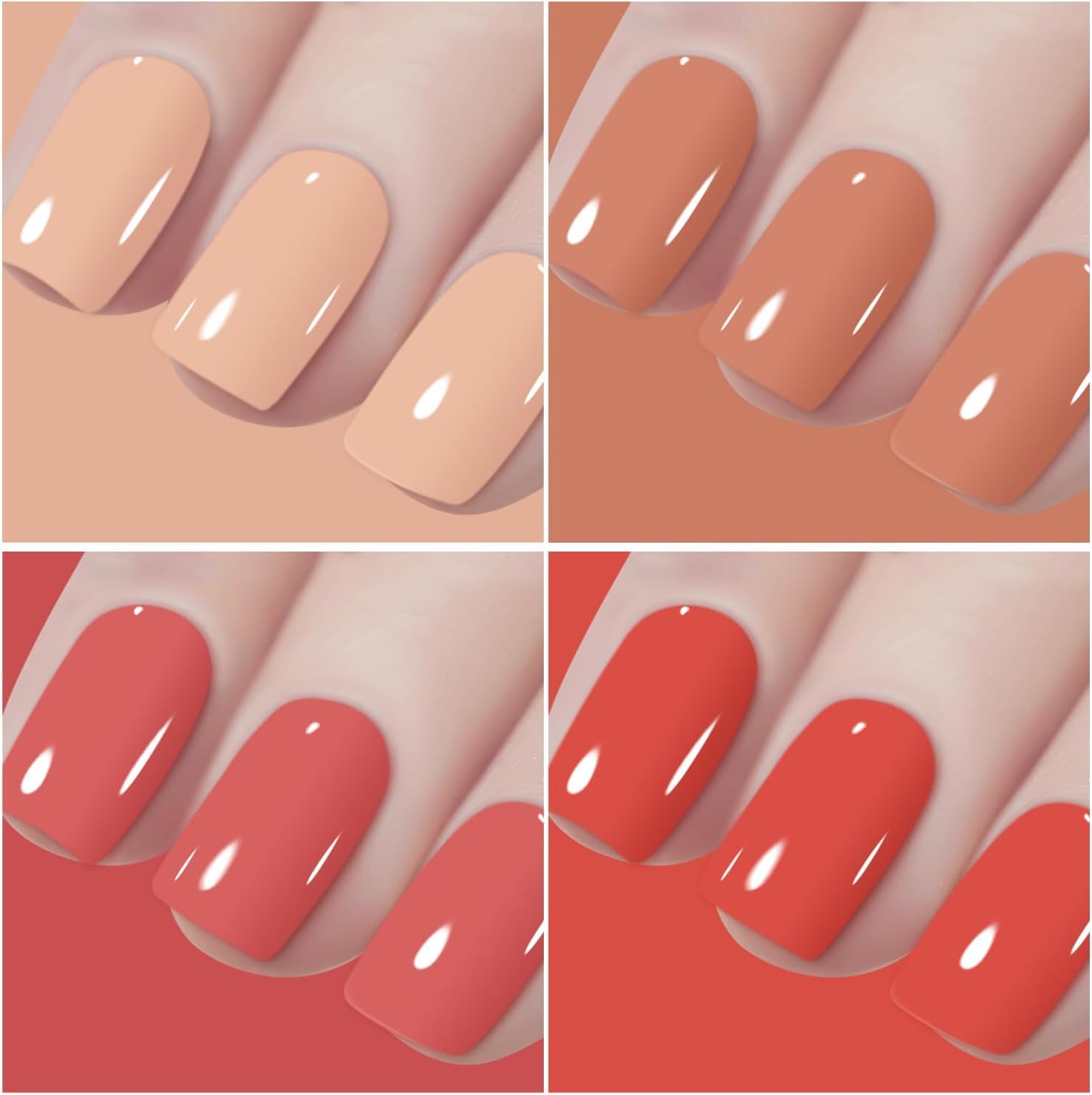 Vishine Smalto Semipermanente Unghie, 48 pcs Smalti Semipermanenti per Unghie con Base e Top Coat, Matt Coat, Smalto per Unghie in gel UV LED Nudo Rosso Semipermanente Unghie, 8ml