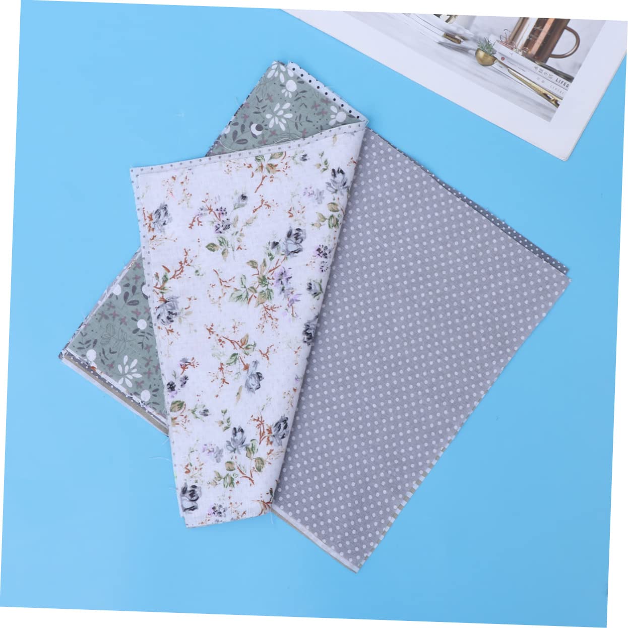 21 Piezas Telas De Algodón De Bricolaje Tejido Artesanal Cuadrados De Tela Artesanal Patchwork De Algodón Con Estampado Floral Textiles De Retazos Costura De Tela De Retazos Grey
