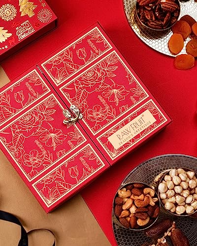 Image of Hyperfoods Rakhi Gift Hamper For Brother Rakhi Gift Set For Brother Gift For Brother Raksha Bandhan Red Stand Box Almond Cashew Pista Dry Fruits Combo Pack