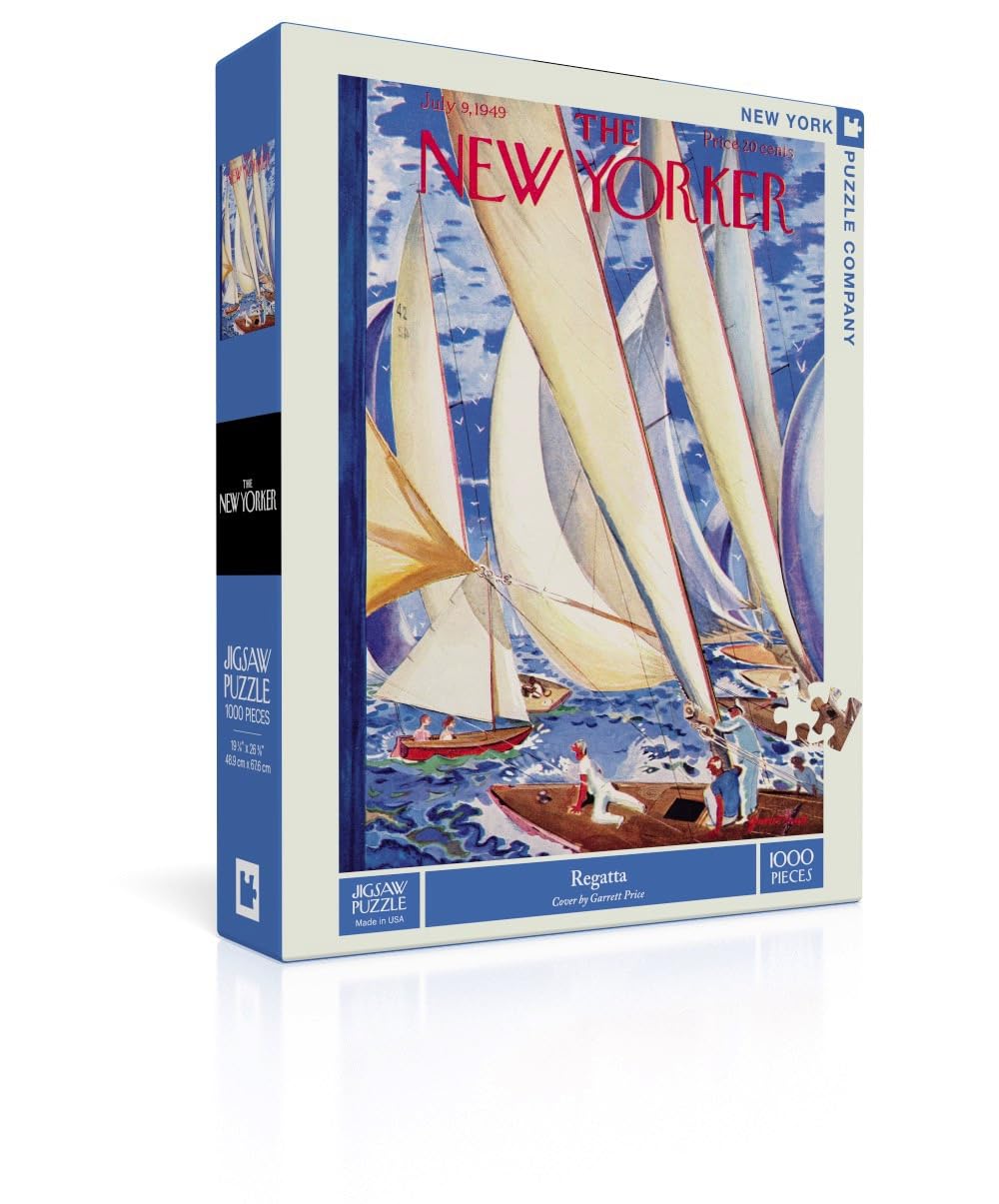 New York Puzzle Company - New Yorker Regatta - 1000 Piece Jigsaw Puzzle for Adults by Garrett Price