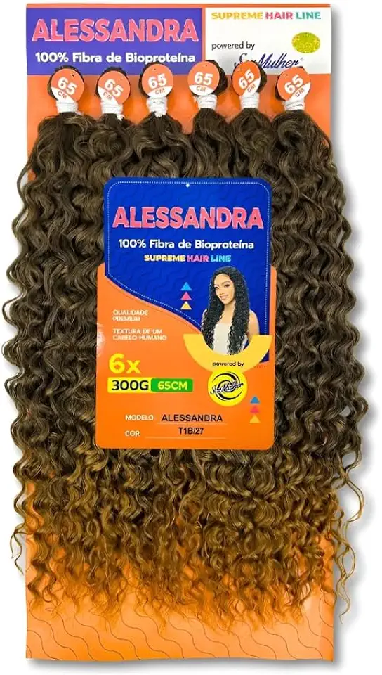 Cabelo Orgânico Tela Cacheado Fibra Bio Proteína Alessandra (T1B/27)