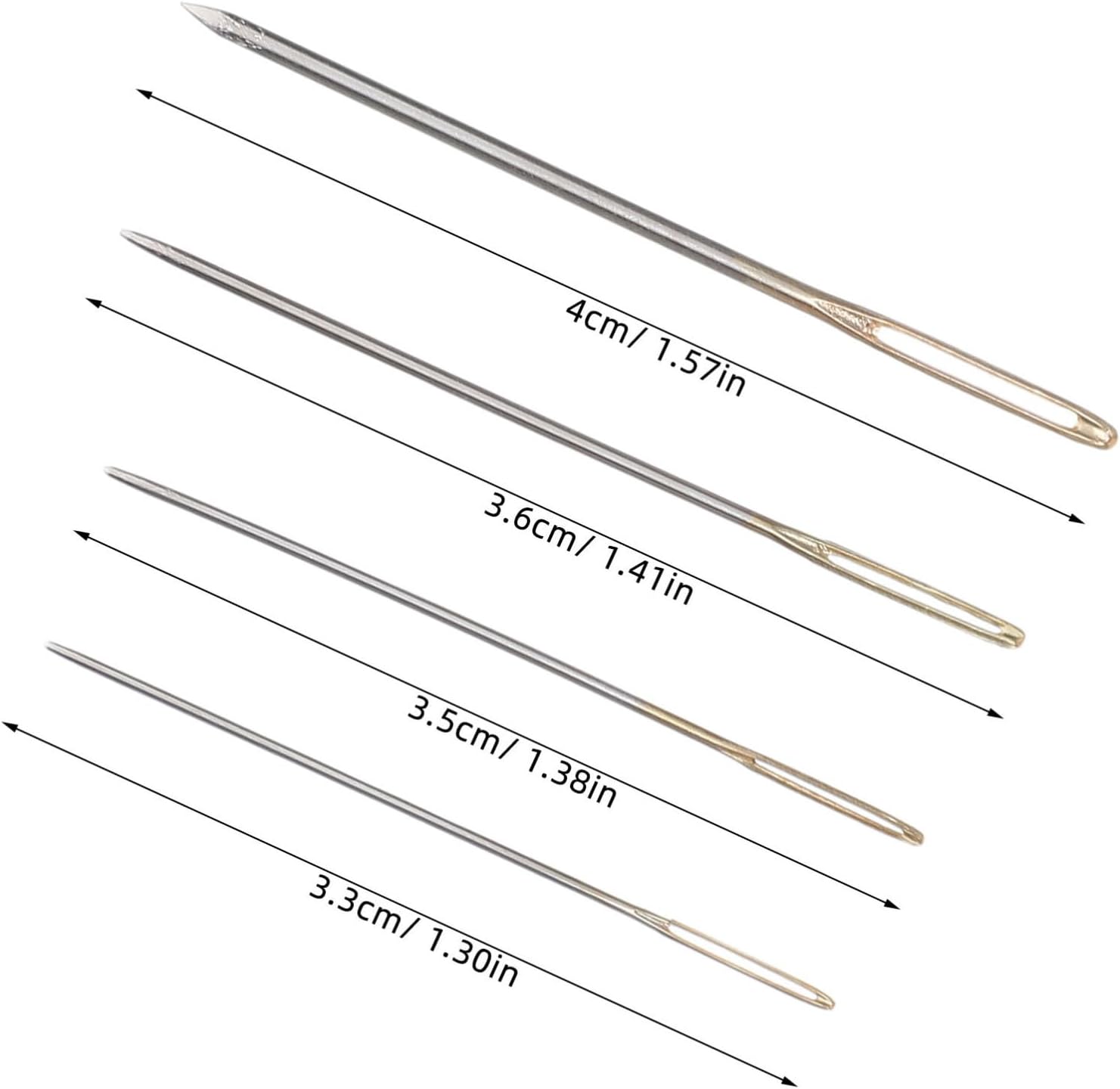 BELLIFFY Large Eye Sewing Needles for Handsewing and Cross Stitch, Lightweight Metal Needles with Elegant Shine, Portable for Travel and Home Use Random Color