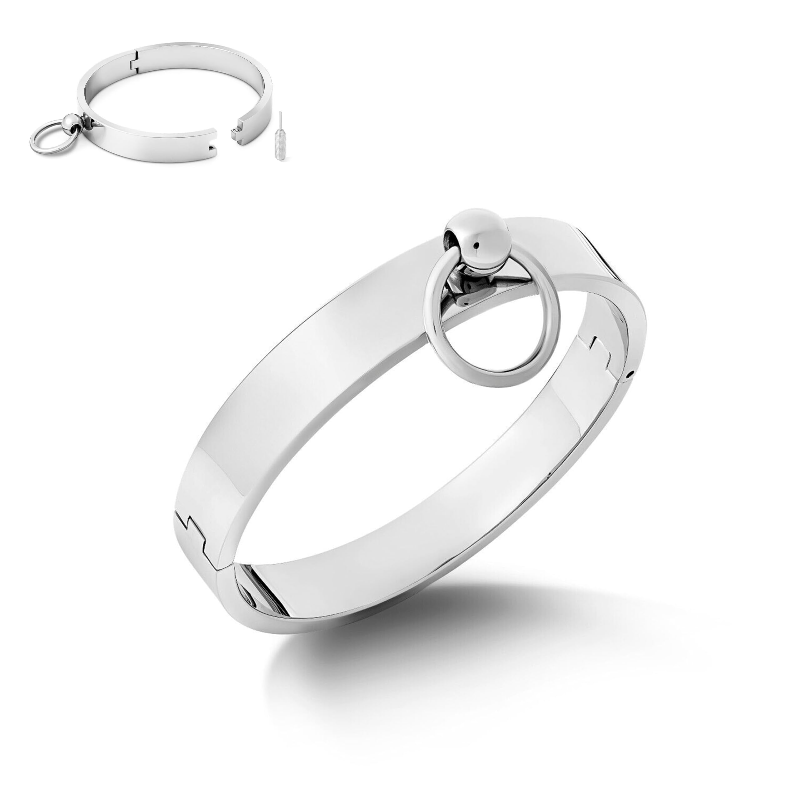 Collier ras de cou en acier inoxydable BDSM SM avec joint torique HB01 diamètre intérieur 160 mm