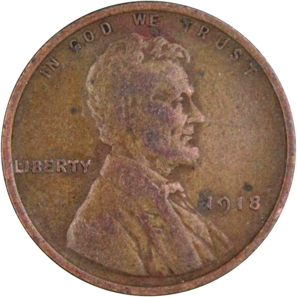 1918 Lincoln Wheat Cent VF Very Fine Bronze Penny 1c Coin Collectible Thumbnail