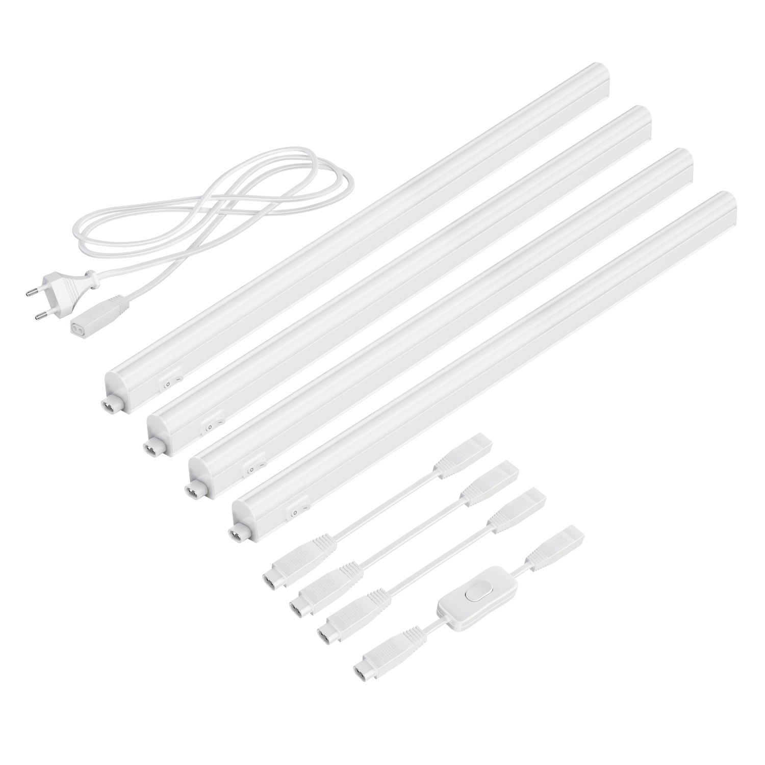 Parlat luci sottopensile a LED Rigel, ogni 57,3cm, con interruttore, ogni 790lm, bianco caldo, set di 4